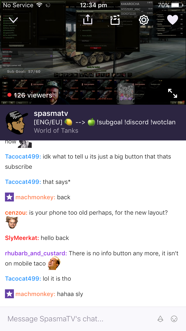 Twitch layout