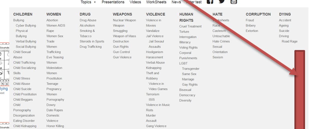 Scroll Bar on Menu