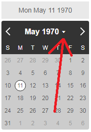 datepicker "dropdown" glyph