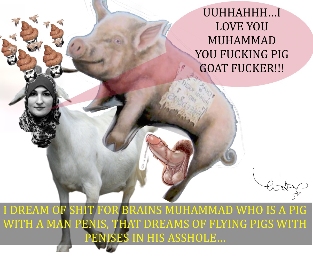 mohammed and goat and pig and linda