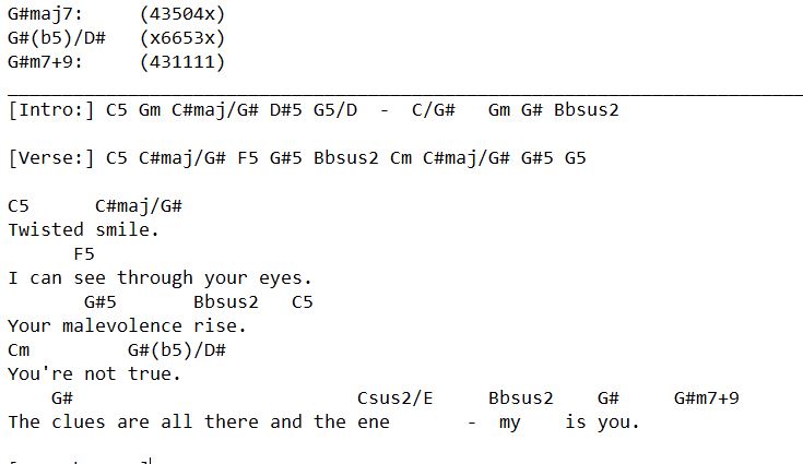Example of primitive song creation
