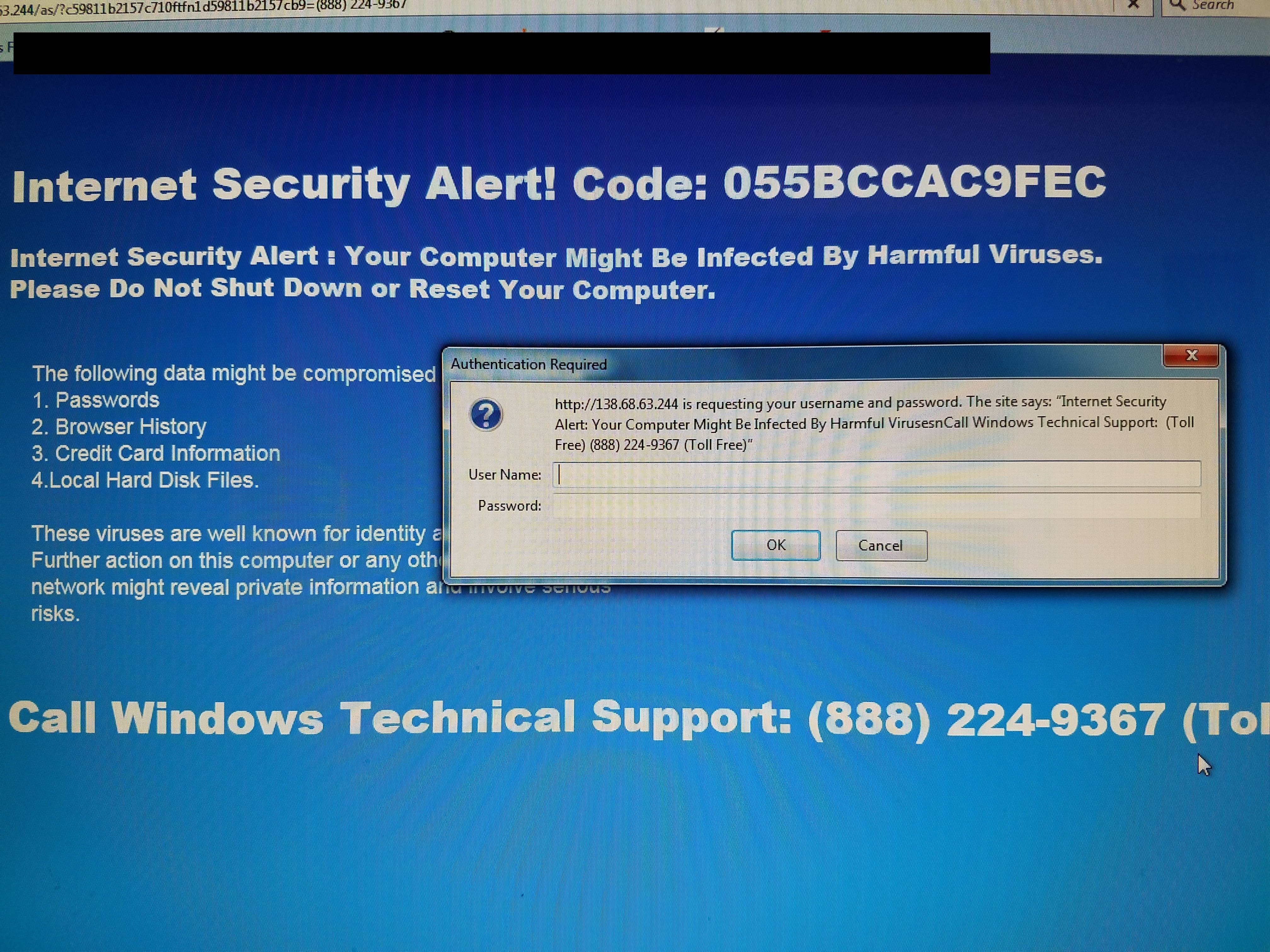 Alert Scam Screenshot