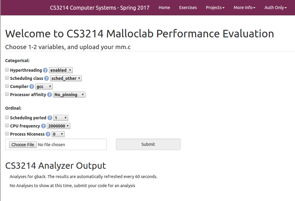 VarSys CS3214 User Interface