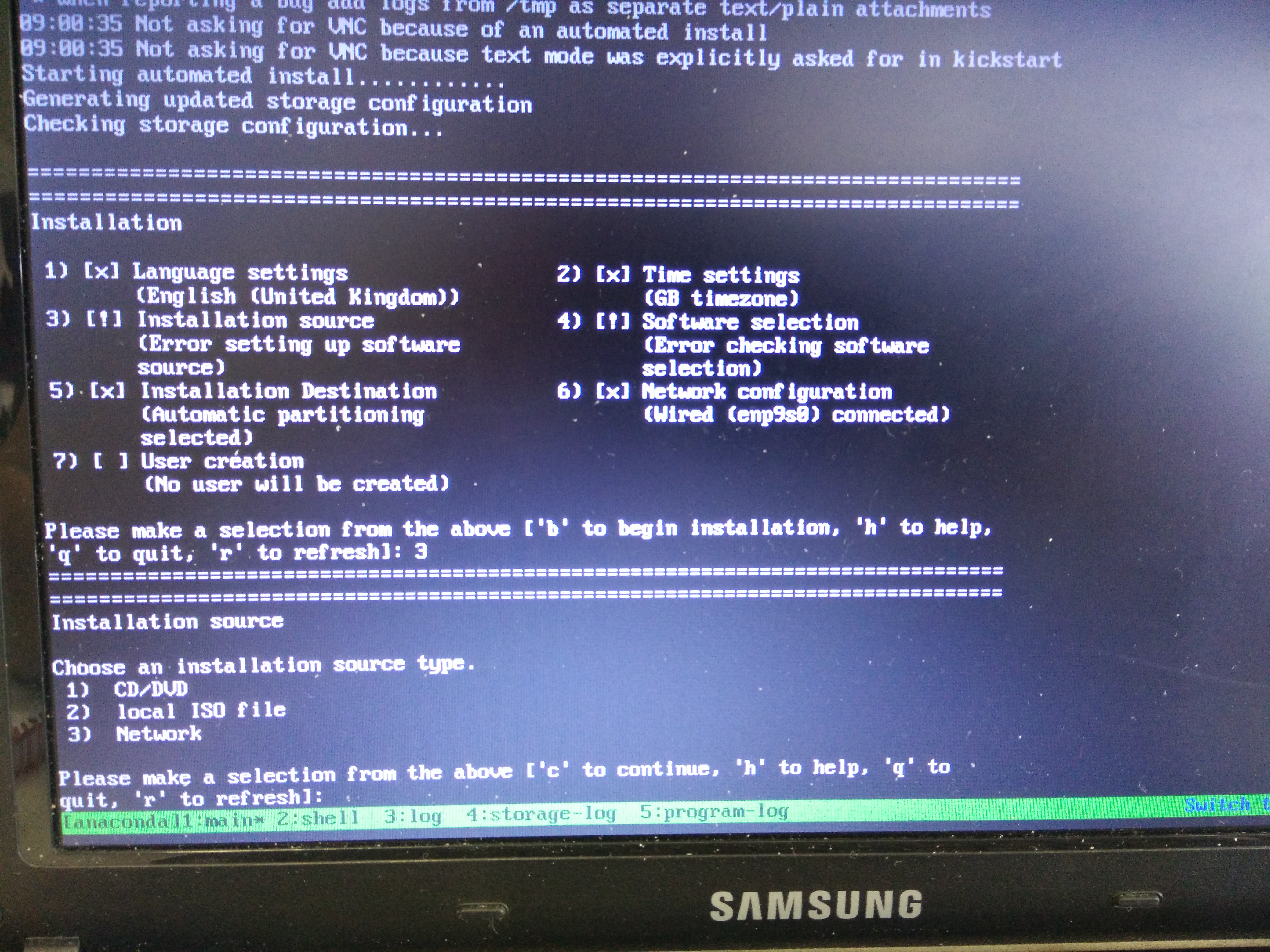 Fedora 26 Software Source Error