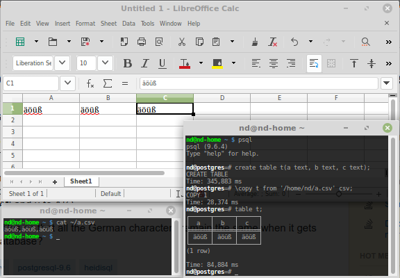 PG import UTF-8