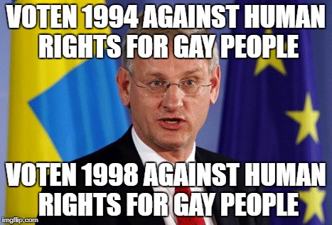 CARL BILDT GAY PRIDE HUMAN RIGHTS SWEDEN