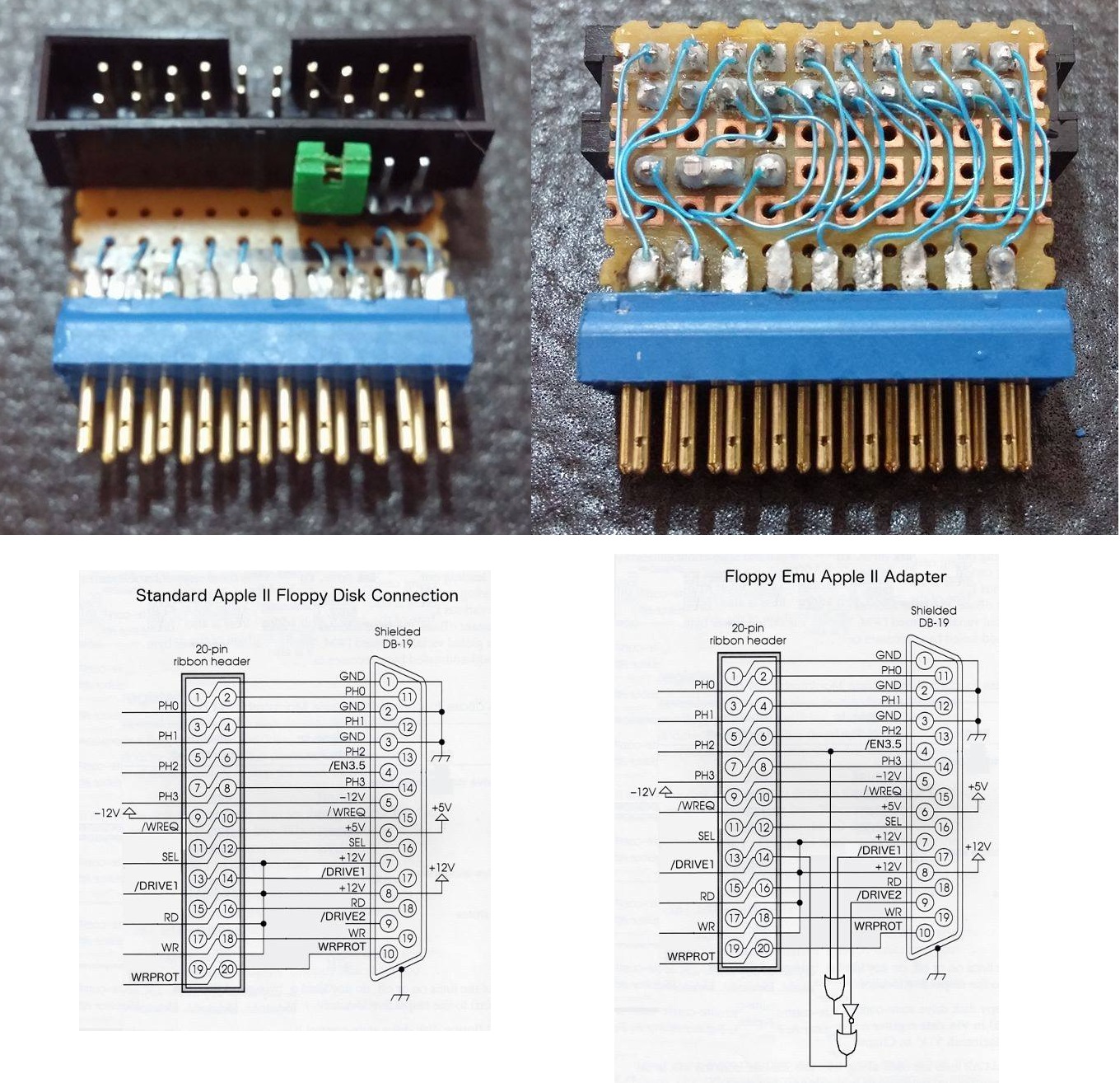Adaptador DB19 IDC20 Apple II