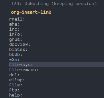 org-mode insert link