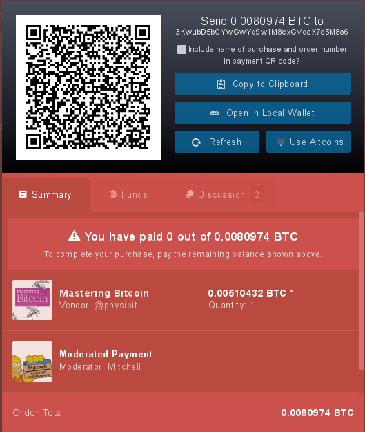 OpenBazaar purchase