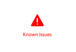Known Issues