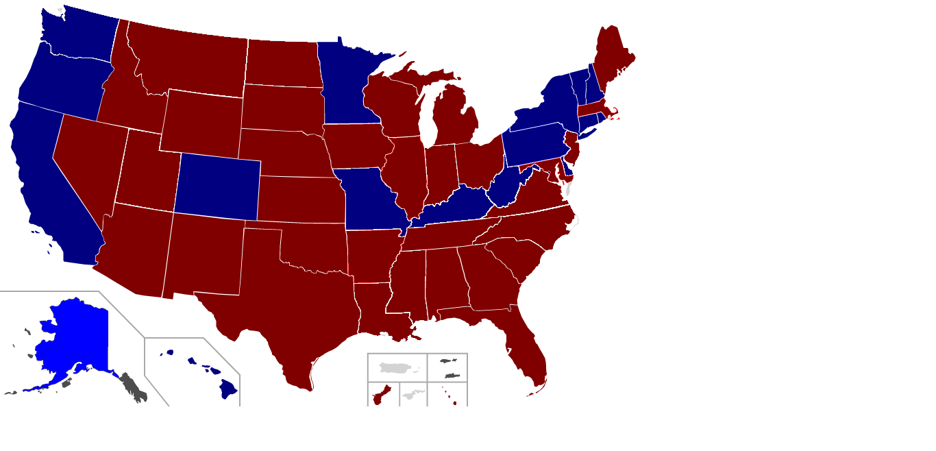 Post 2014 election governor map
