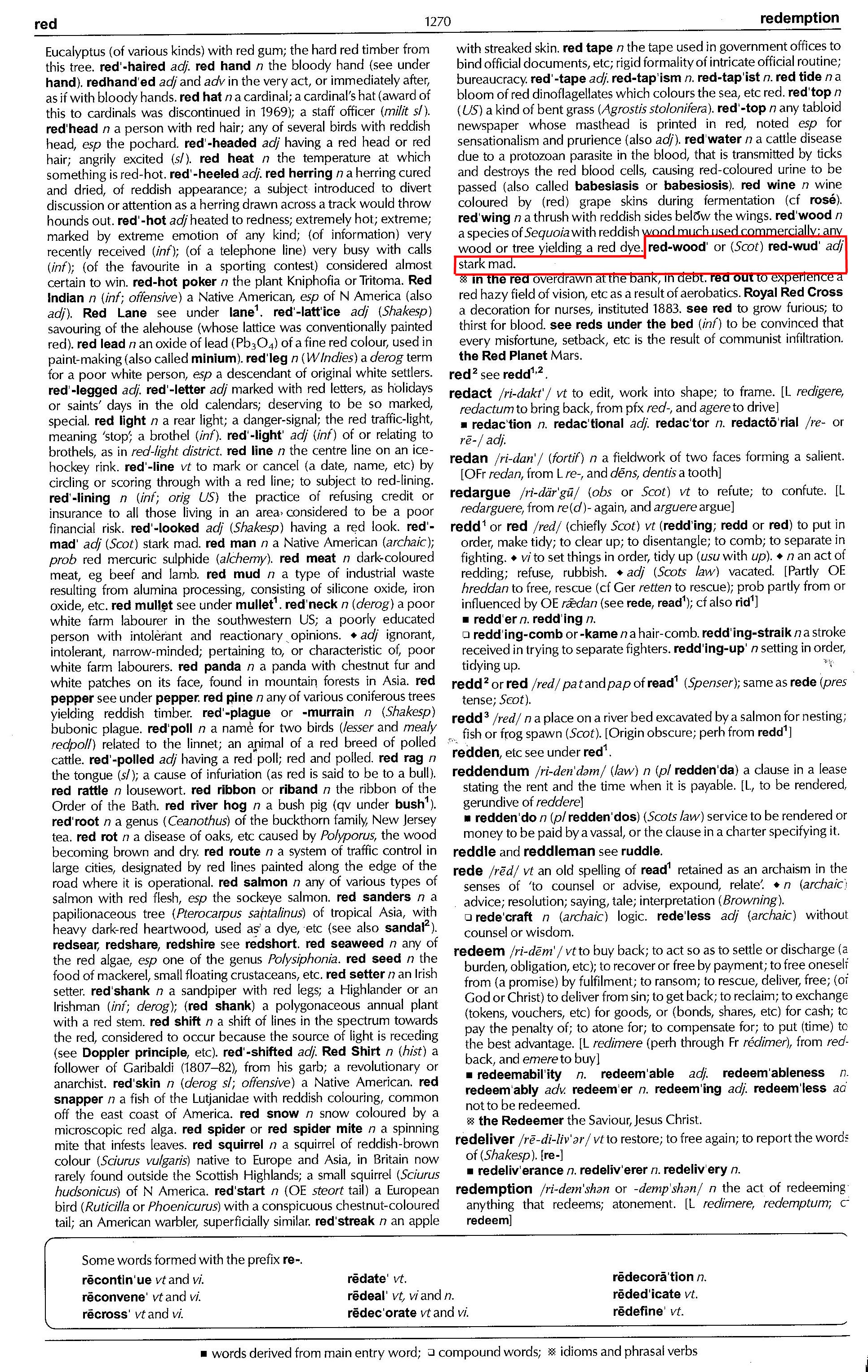 Redwood definition: Chambers Dictionary