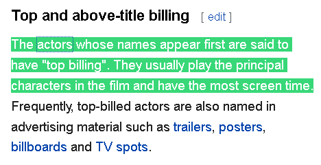 top billed