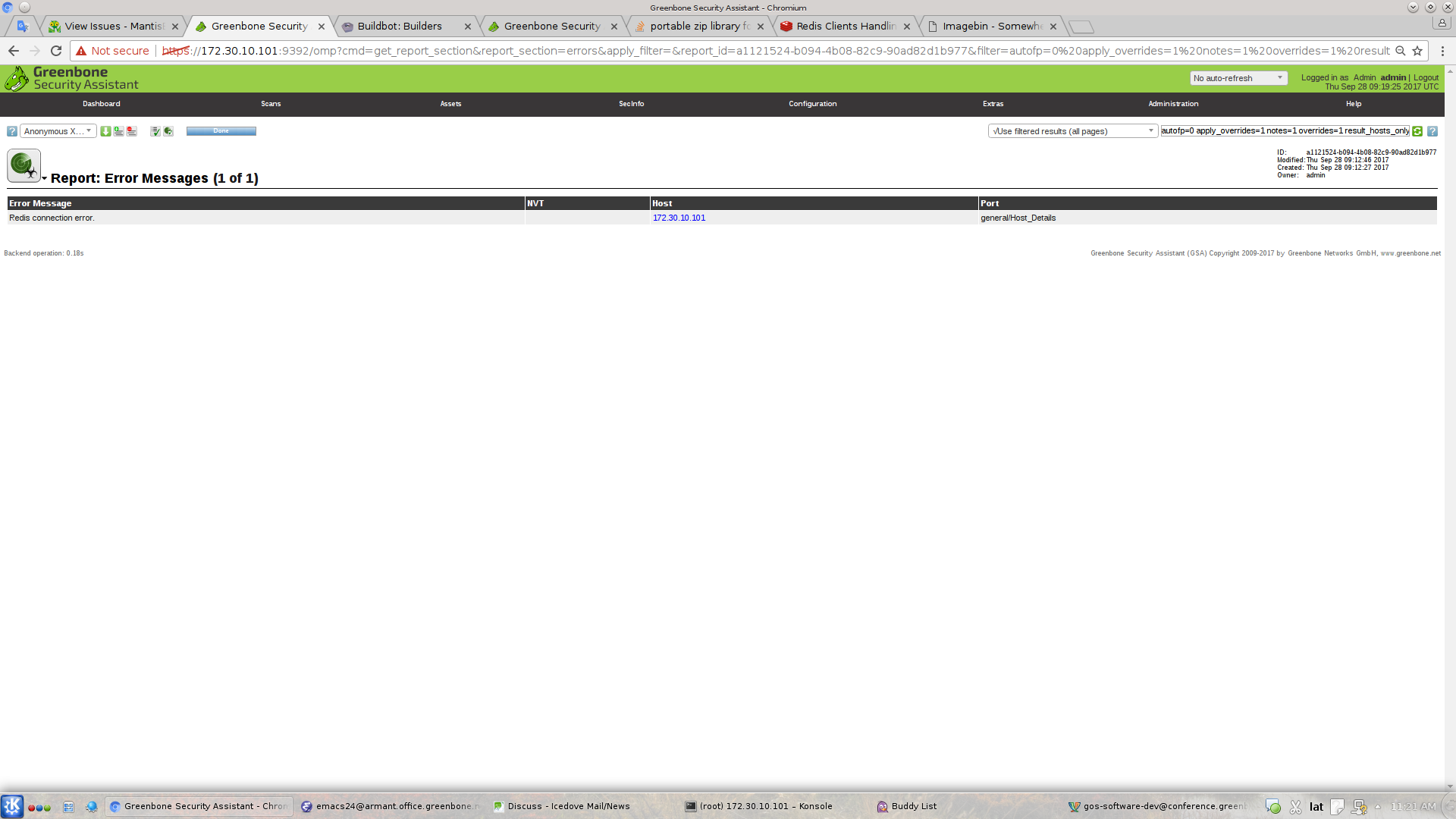 error message