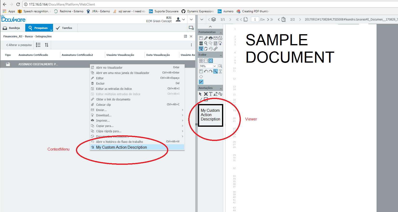 Docuware Interface suggestion