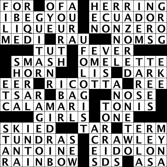 October Tripod Crossword Answers