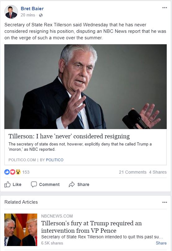 Tillerson Fake News