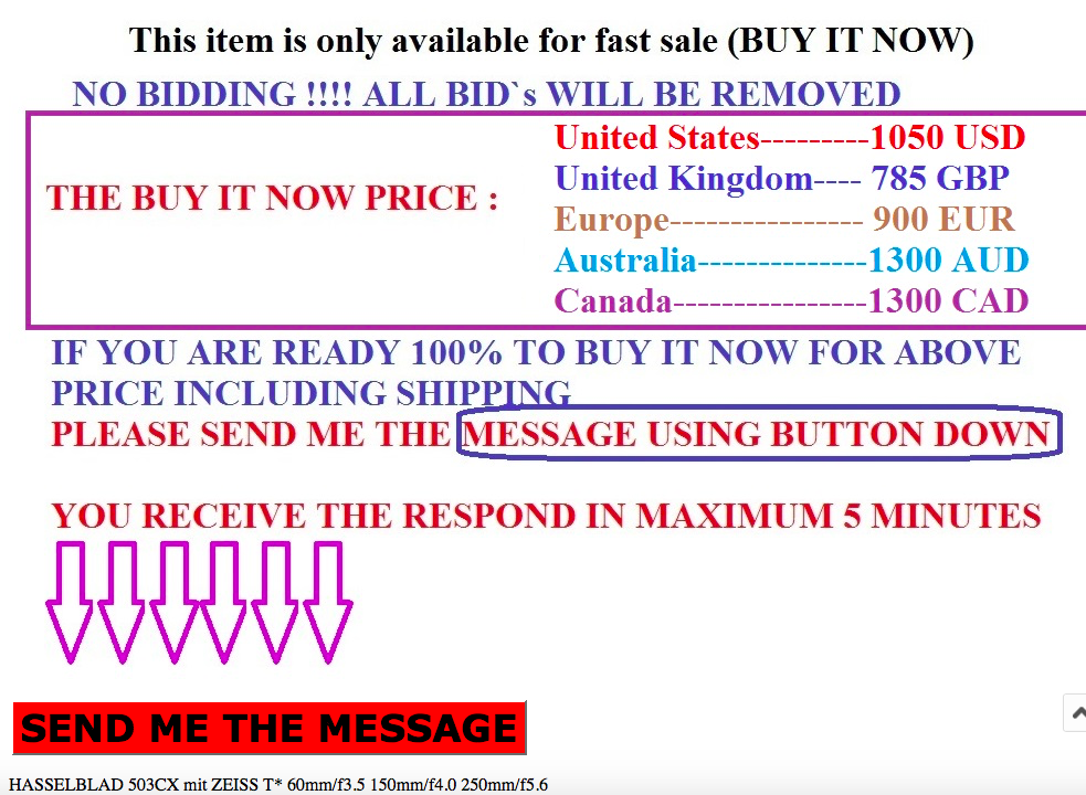 Dodgy eBay Listing