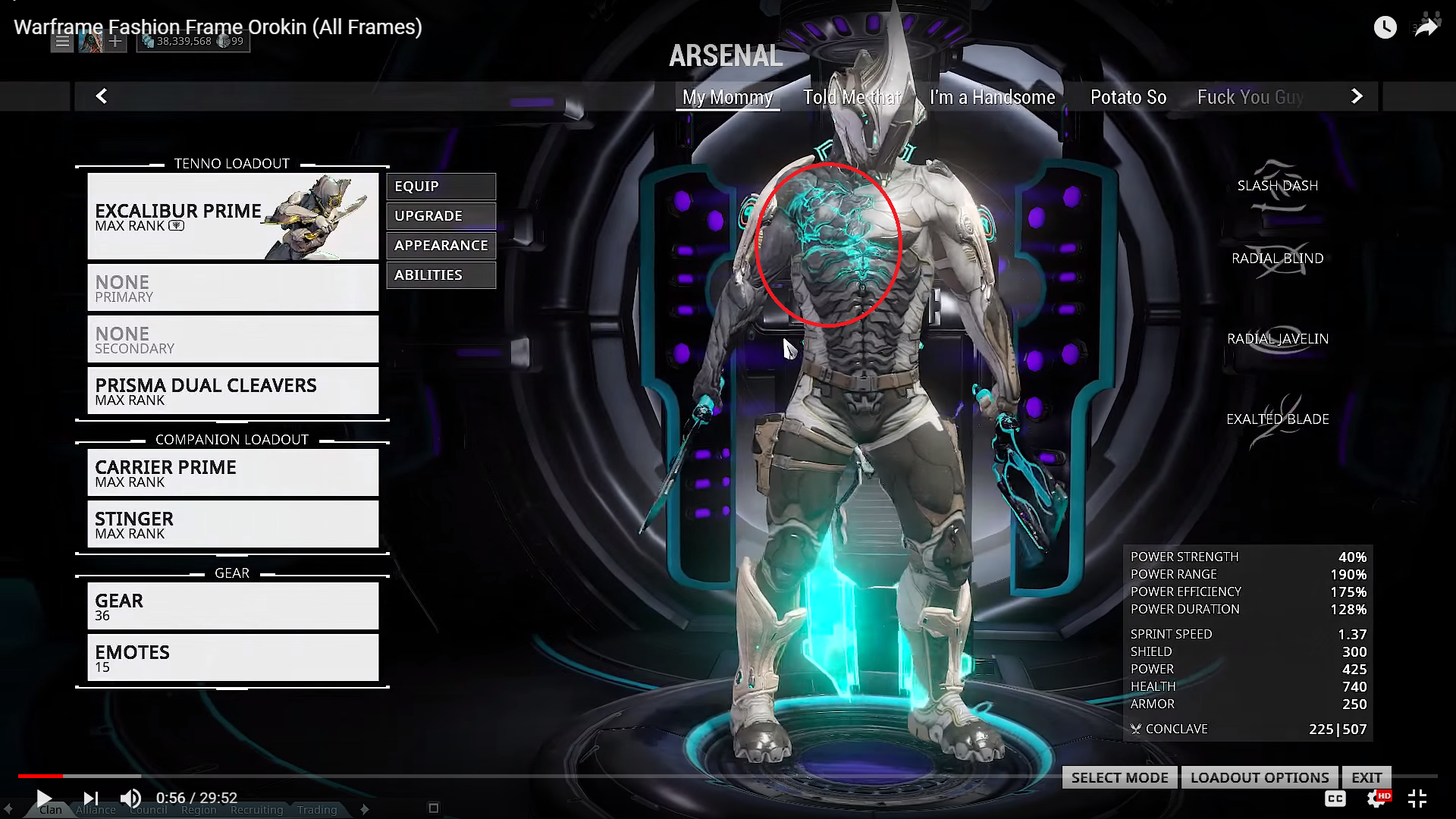glowing excal proto