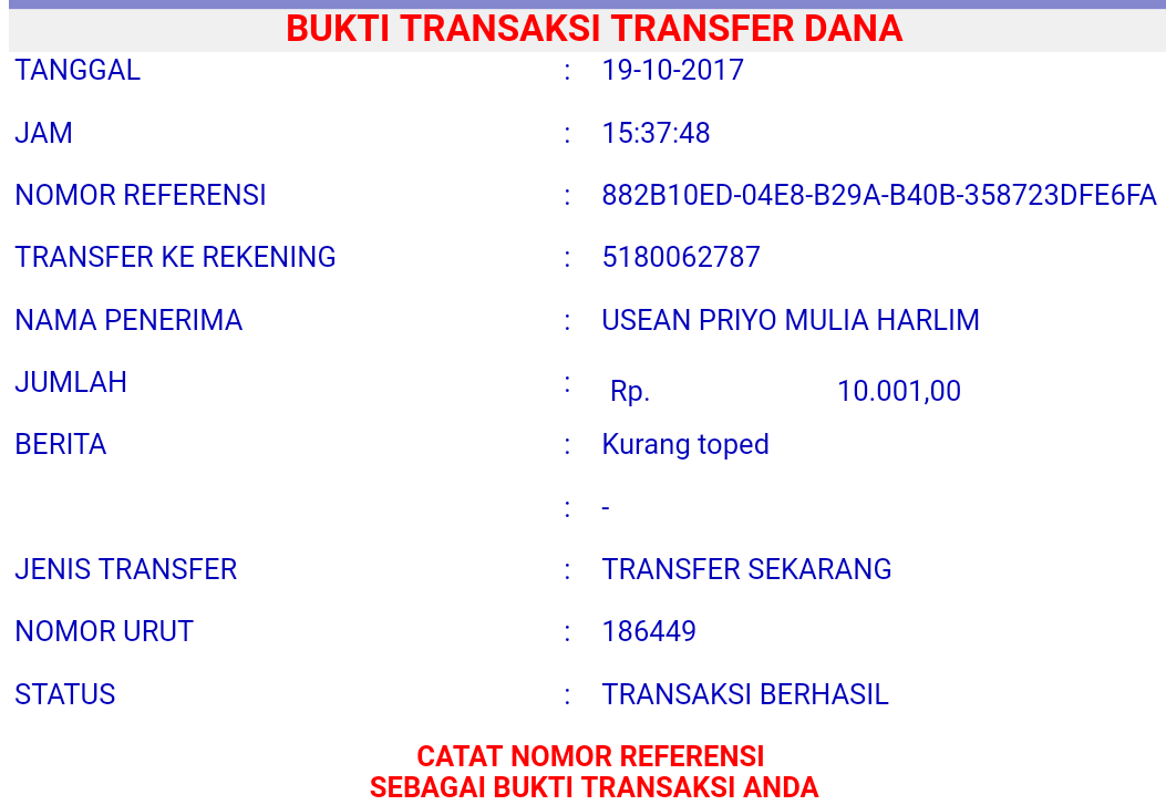 Bukti trf