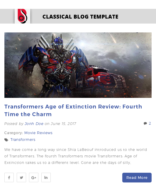 Classical Blog Template