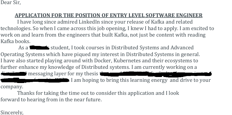 Cover Letter 2