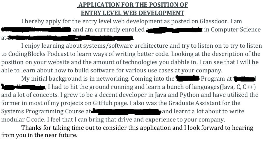 Cover Letter 1