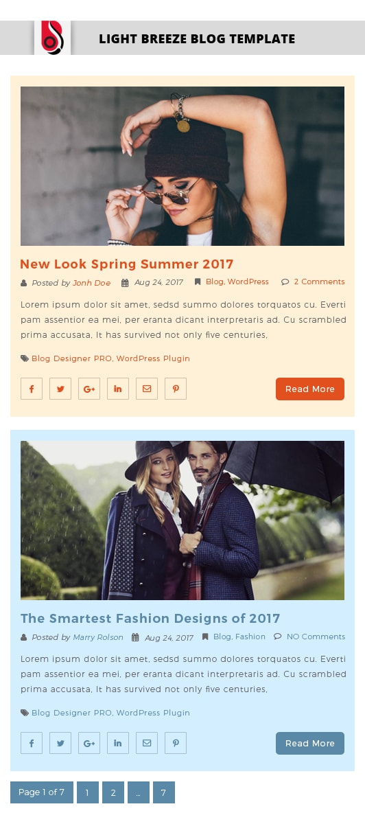 Light Breeze Blog Template