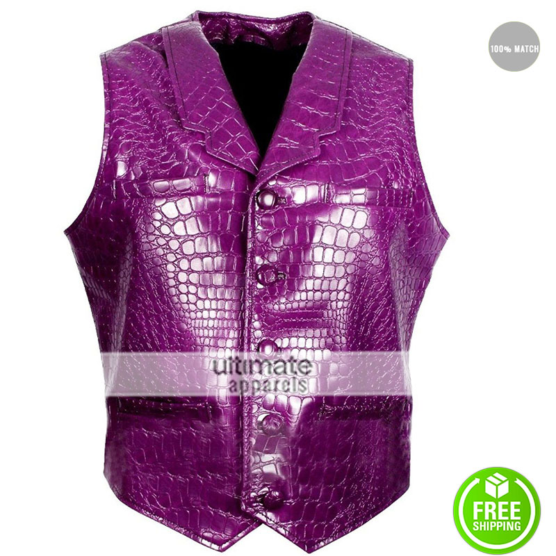 Suicide Squad Joker Purple Crocodile Texture Vest