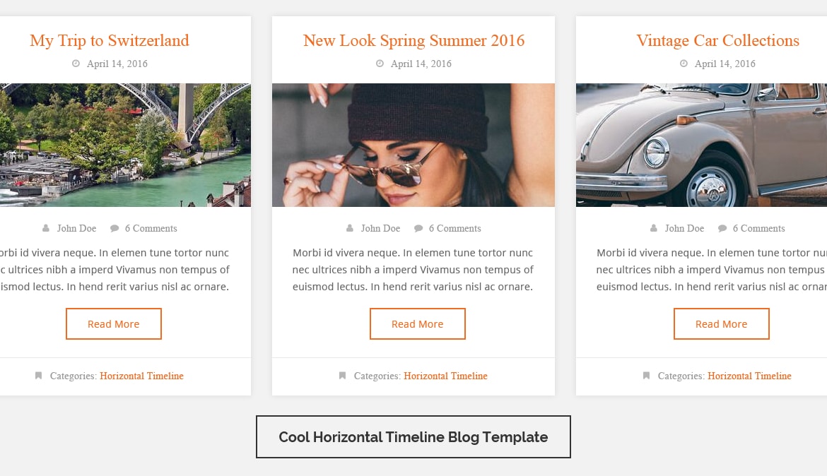 Cool Horizontal Timeline Blog Template