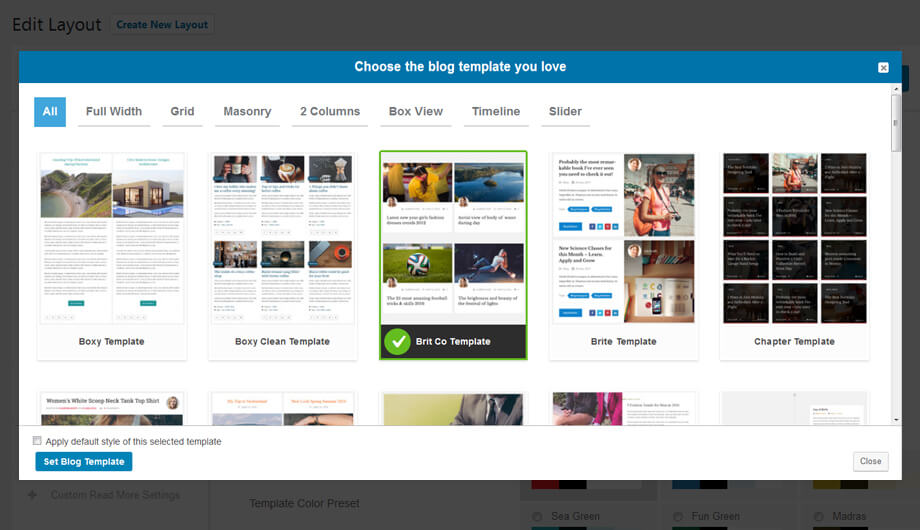 Choose the blog template you love