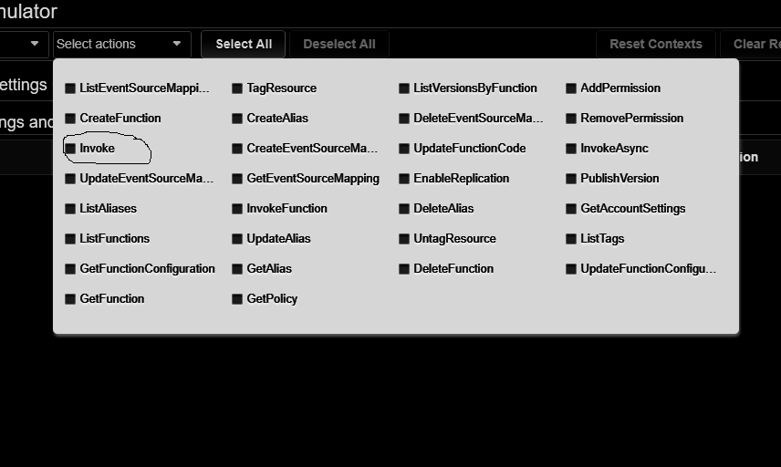 Policy sim lambda actions