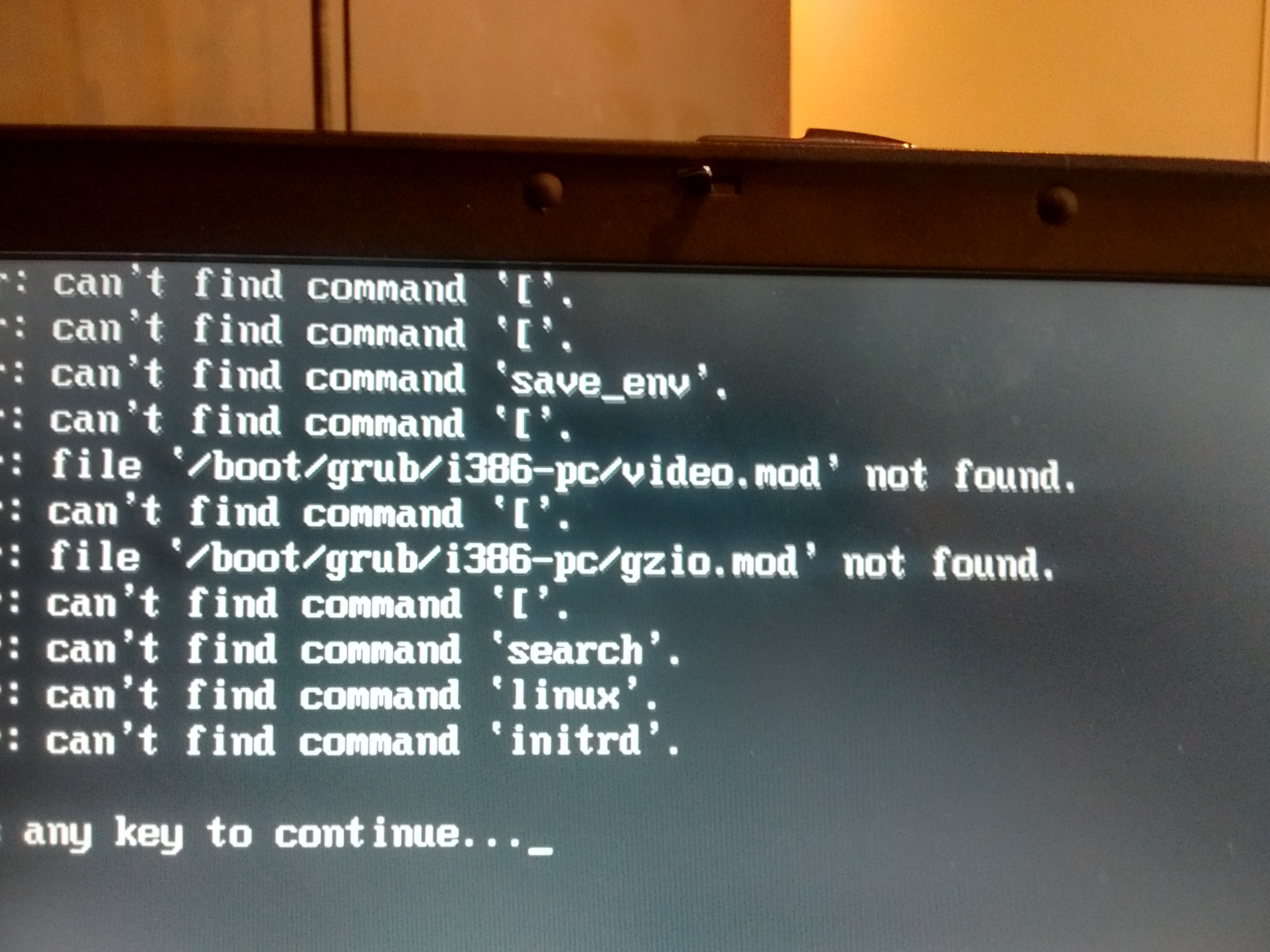 Error after selecting Ubuntu