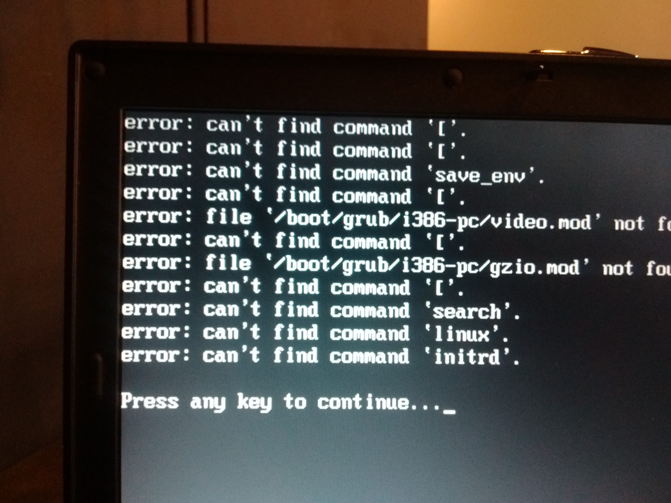 Error after selecting Ubuntu