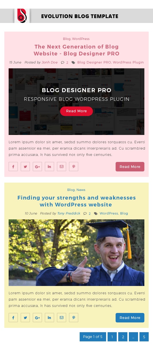 Evolution Blog Template