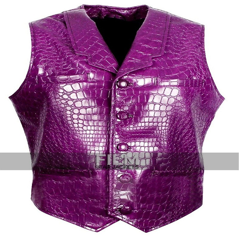 Suicide Squad Joker Purple Crocodile Texture Vest