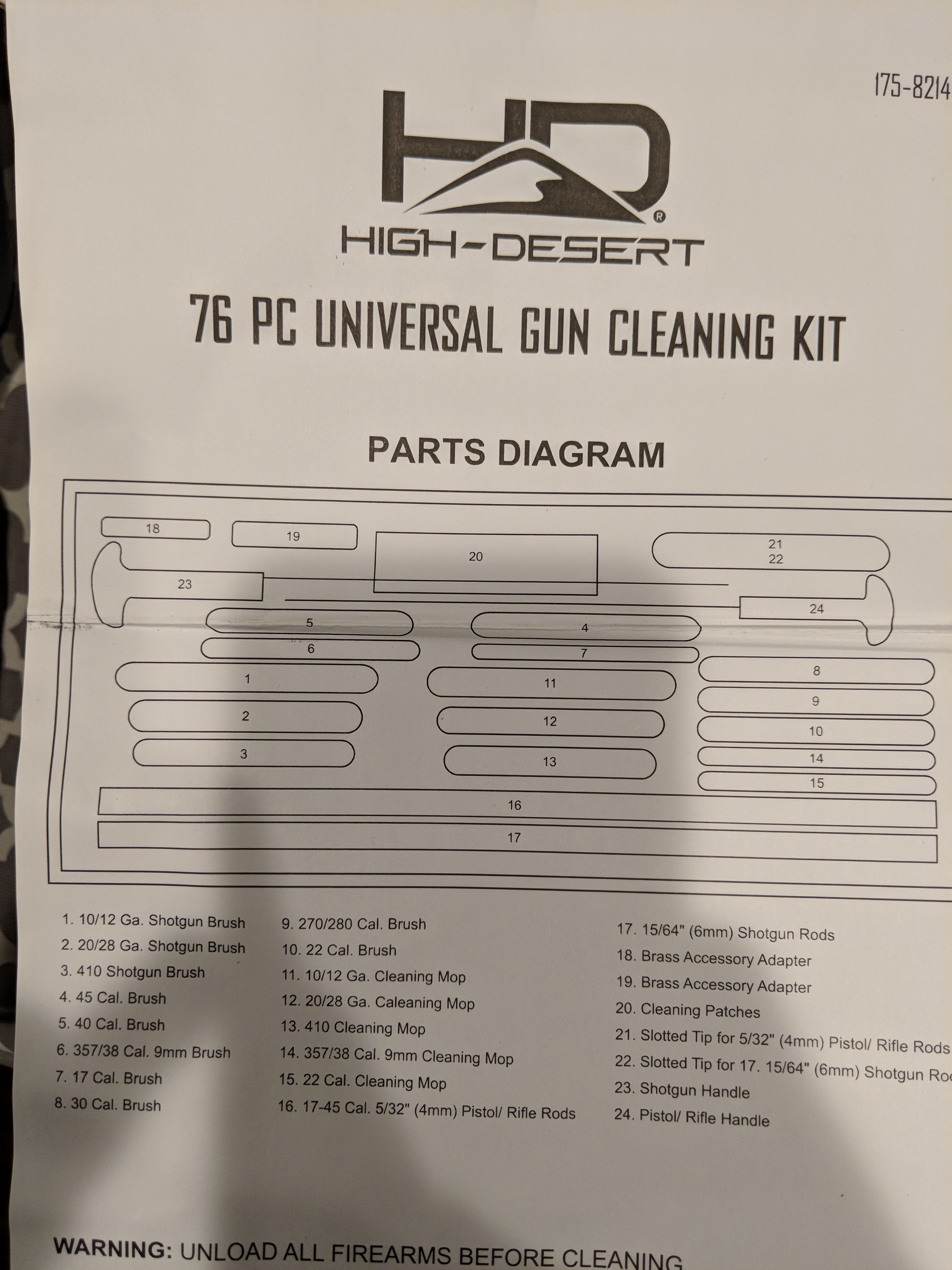False advertising gun cleaning kit