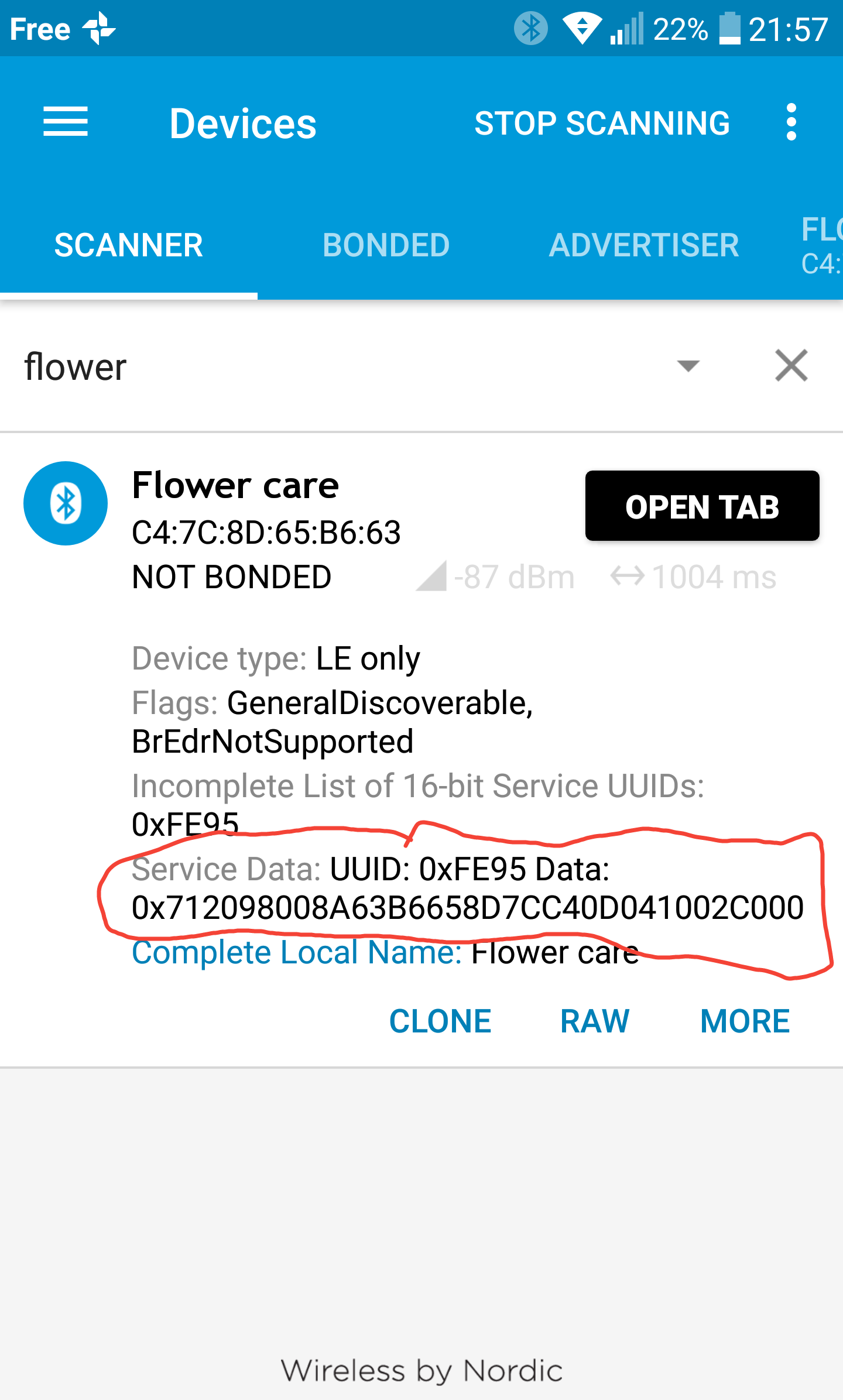 Ble service data