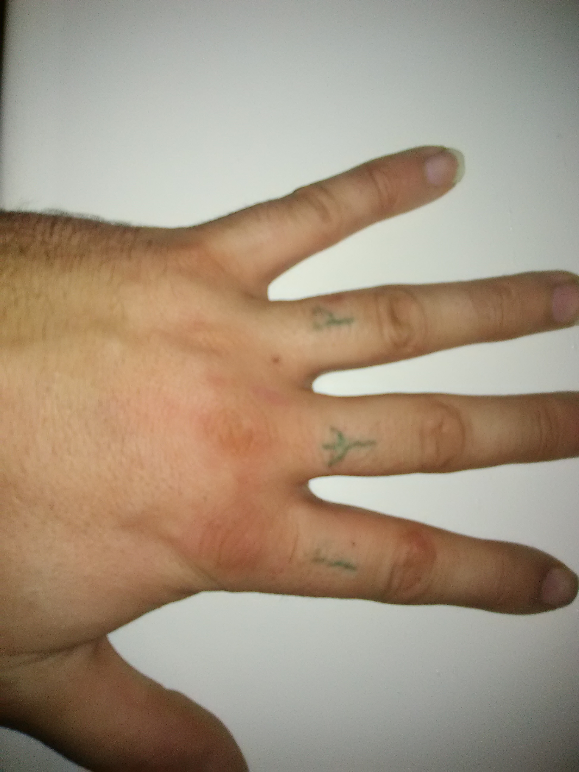 Stick and poke Nordic rune tatoos
