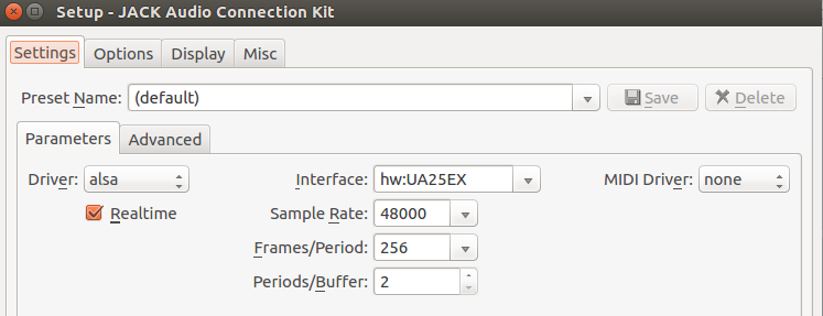 qjackctl setup