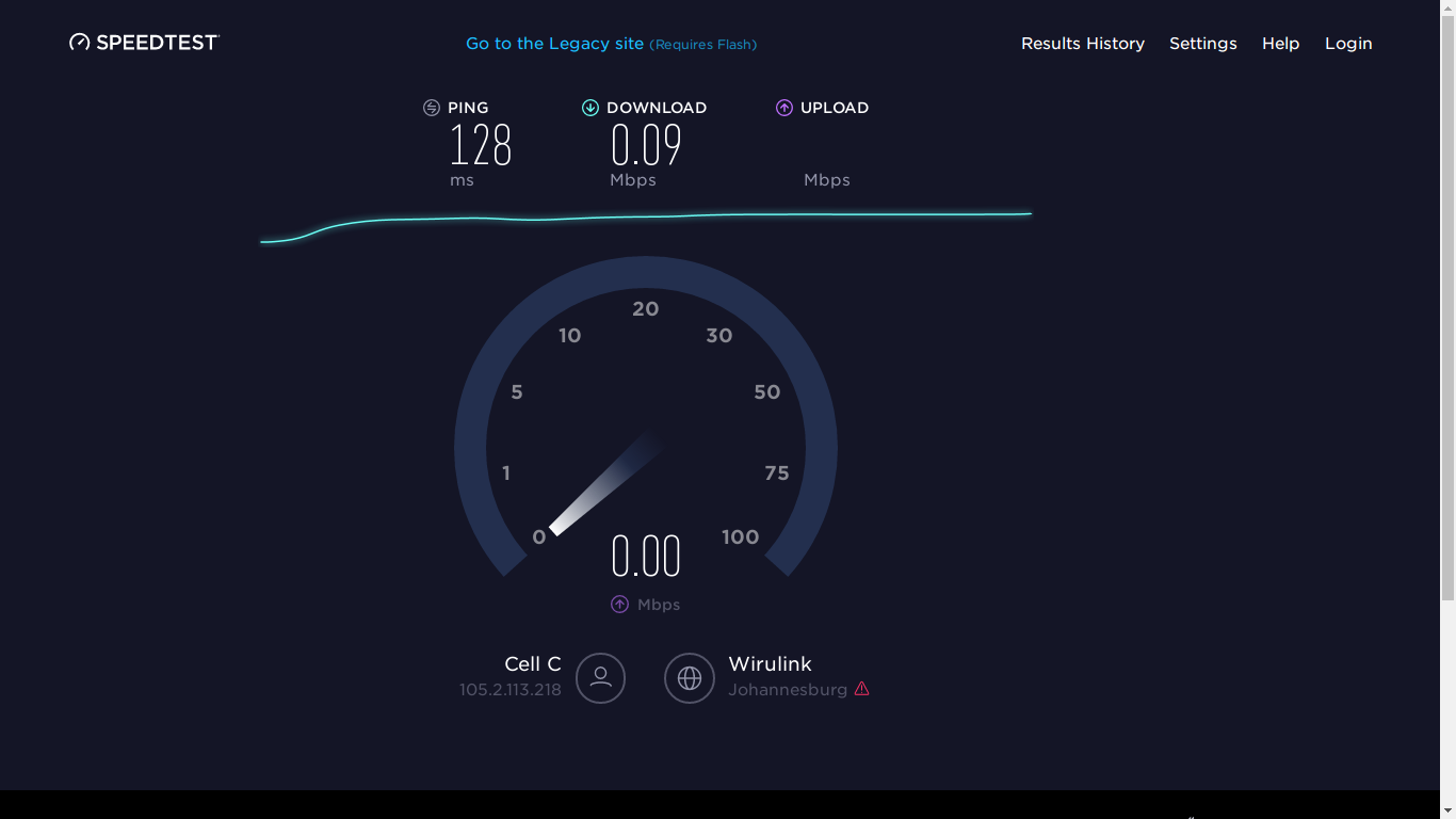 Cell C Network speed test 2018-01-10