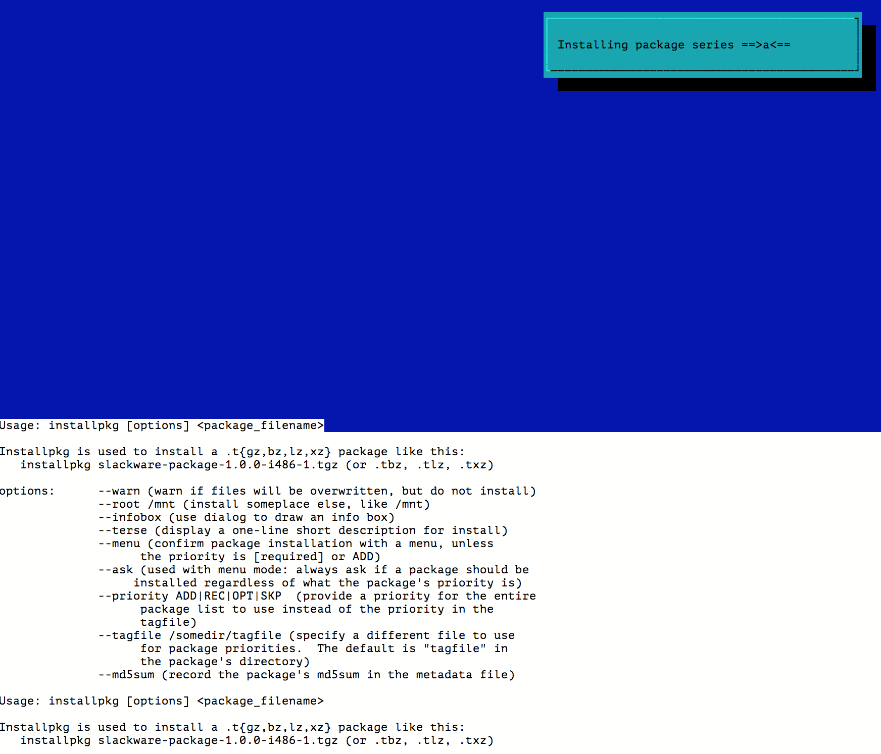 slackwarearm-14.2, prompting mode "custom"