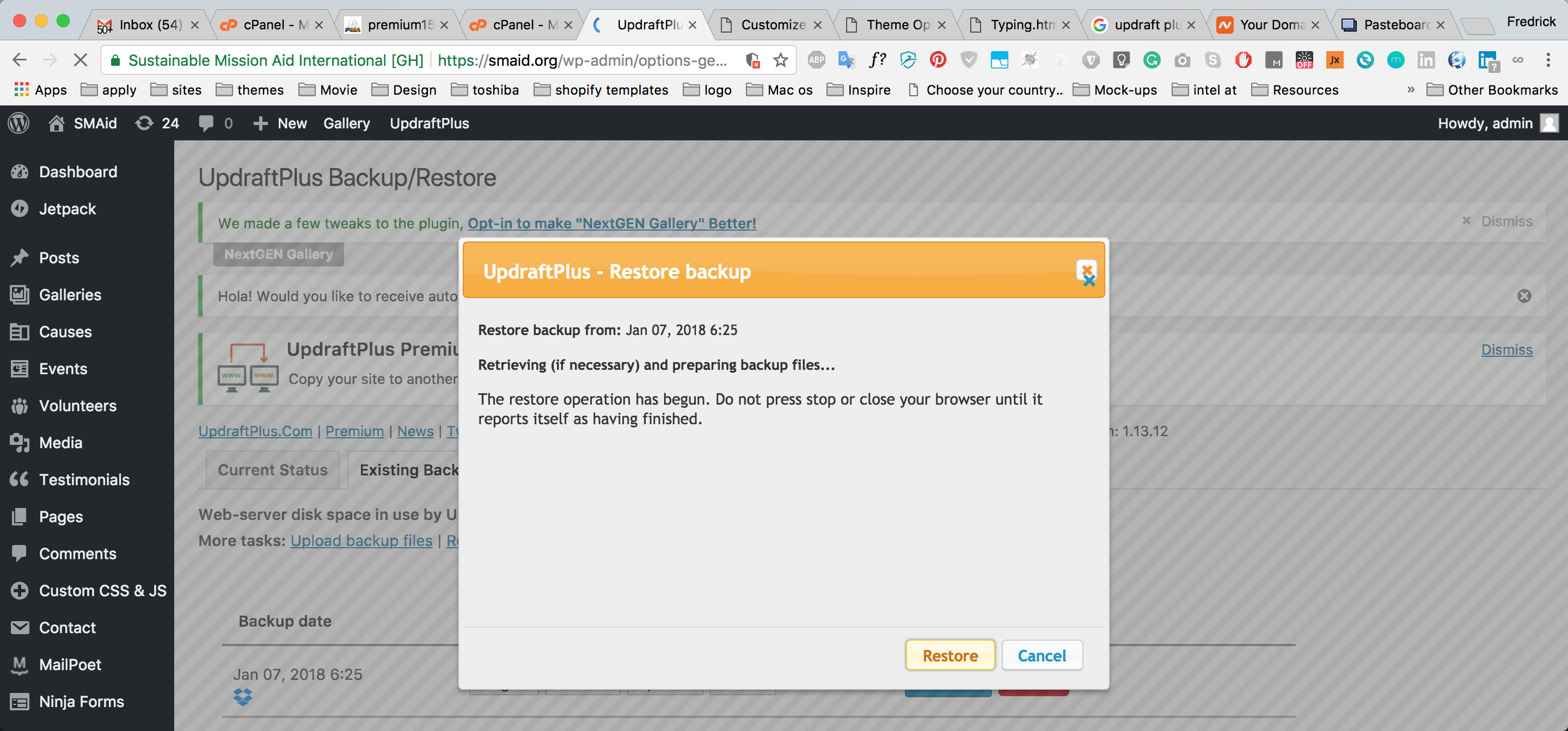 upload status