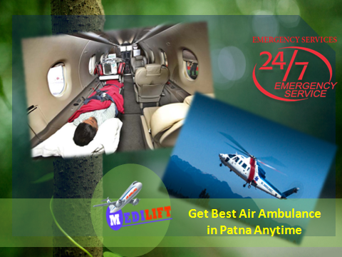 Avail Bed to Bed Transfer Facility Air Ambulance in Patna Anytime