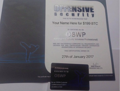 OSWP CERTIFICATION CHEAP$$$ 199EURO NO TRAINING PAY BY BTC