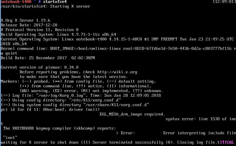 Error message