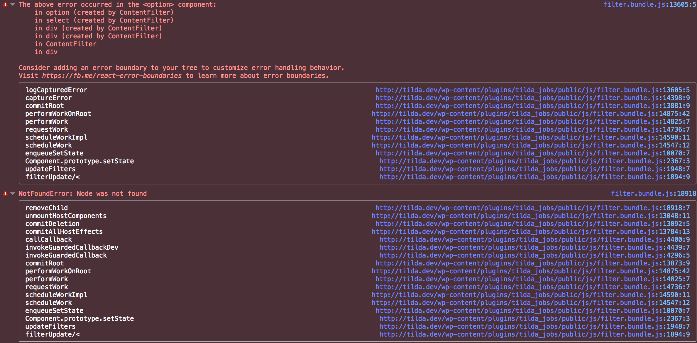 React error