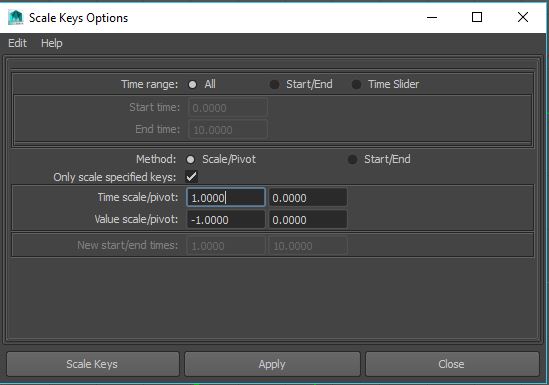Scale Keys Options