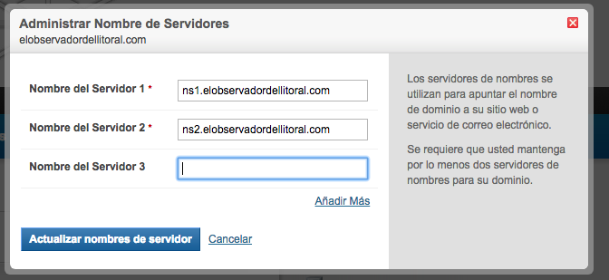 elobservador Nameservers