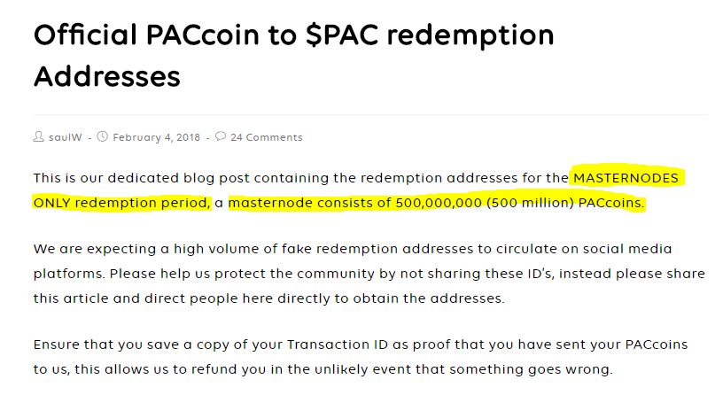 masternodes